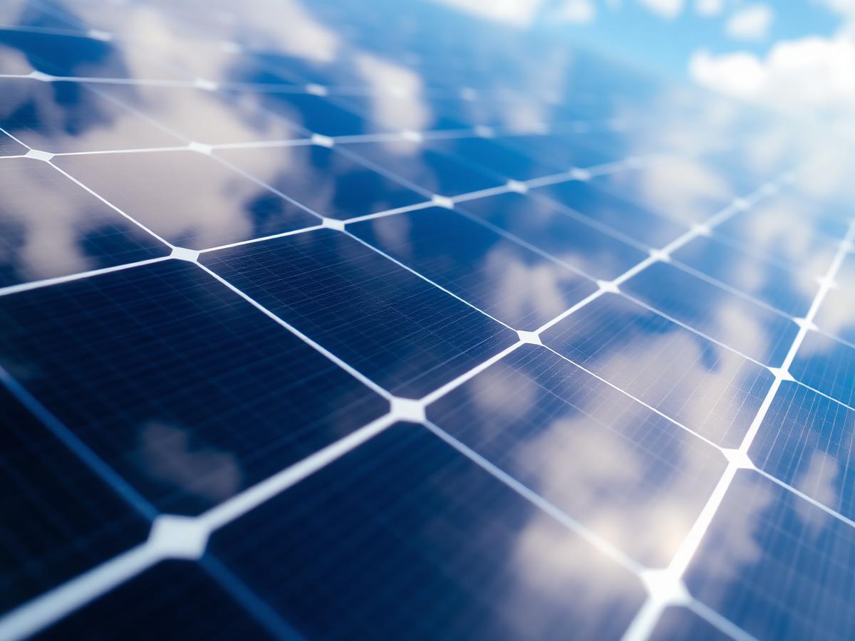 Nahaufnahme einer Solarmodul-Oberfläche